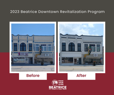 Before & after photos of revitalized downtown buildings
