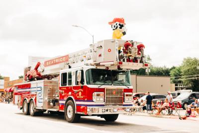 Sparky the Fire Dog in Beatrice Homestead Days Parade