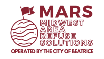 Midwest Area Refuse Solutions logo with planet Mars and a flag